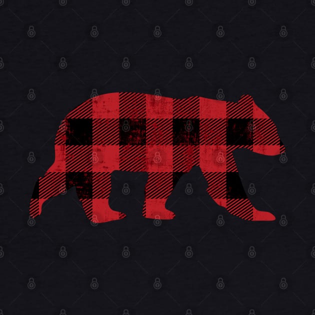 Red Buffalo Check Vintage Bear for Gay Bear Pride | BearlyBrand by The Bearly Brand